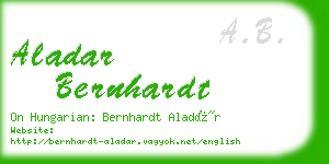 aladar bernhardt business card